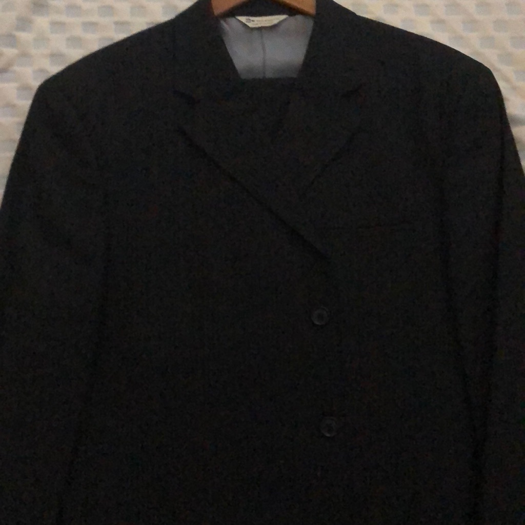 Mens Wearhouse Black Pinstripe Suit